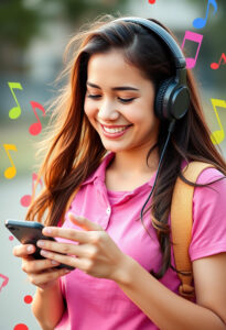 Ekran telefonu z krótkim filmem w aplikacji