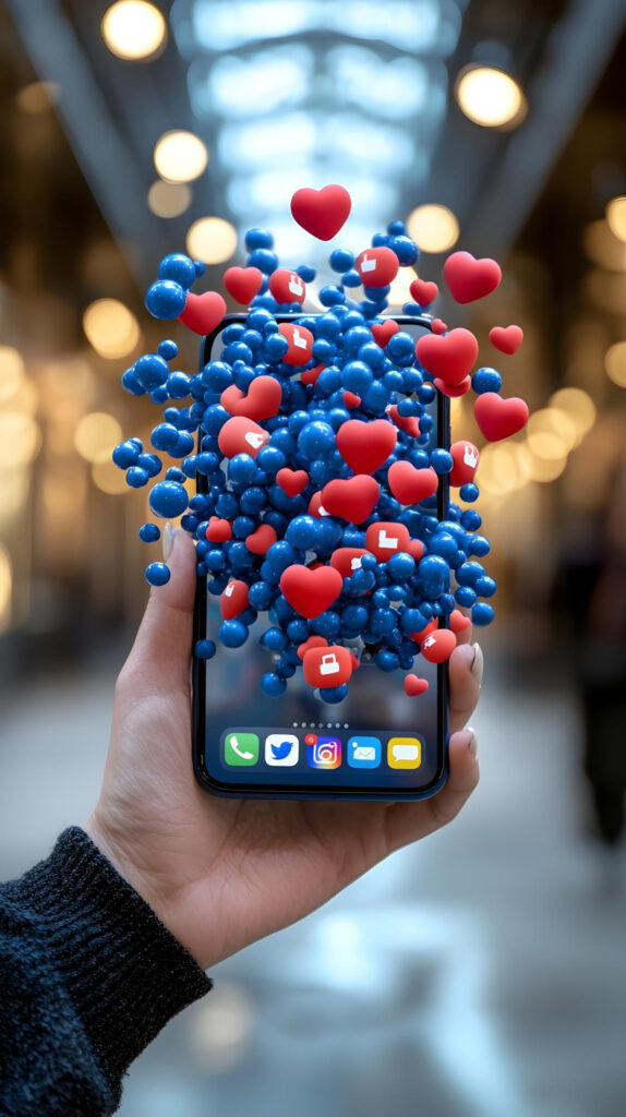 kobieta korzystająca z telefonu i aplikacji społecznościowej